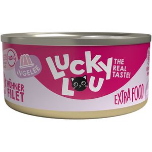 18x 70g Lucky Lou Extrafood in Gelei Kipfilet Kattenvoer nat