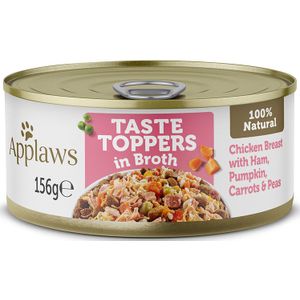 Applaws Taste Toppers in Bouillon 6 x 156 g  - Kip met Ham, Pompoen, Wortelen & Erwten