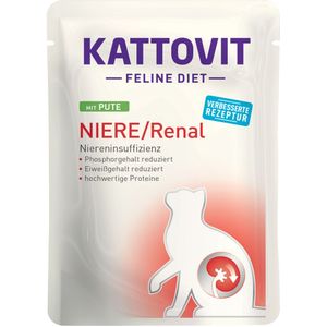 24x85g Feline Nieren/Renal Pouch Kalkoen Kattovit Kattenvoer