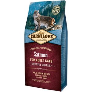 6kg Salmon for Adult Cats Sensitive and Long hair Carnilove Kattenvoer