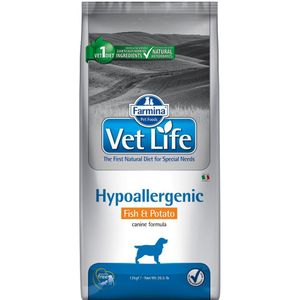 12kg Farmina Vet Life Dog Hypoallergenic Vis & Aardappel Droogvoer voor honden