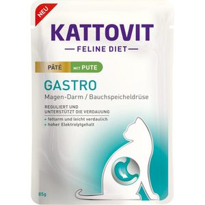 10x 85g Kattovit Gastro Paté met kalkoen, nat kattenvoer