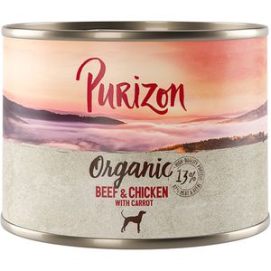 Voordeelpakket Purizon Organic 24 x 200 g - Rund en kip met wortel