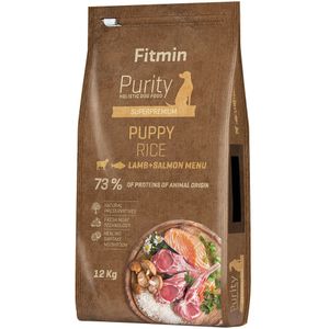 12 kg Fitmin dog Purity Puppy Rijst Lam & Zalm droog hondenvoer