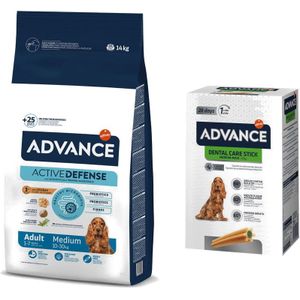 Advance Dog M/L  Advance Dental Snack gratis - Medium Adult 14 kg