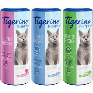 3x700g Tigerino Refresher Proefpakket 3 Geuren Kattenbak Deodorant
