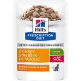 10  2 Gratis! Hill's Prescription Diet Urinary & Renal 12 x 85 g c/d Urinary Stress  Metabolic met Kip Kattenvoer