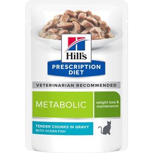 10  2 Gratis! Hill's Prescription Diet Weight, Digestion, Diabetes 12 x 85 g - Metabolic met zeevis