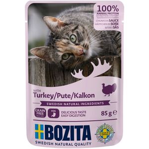 10% Korting! Bozita natvoer voor katten - Stukjes in Saus: Kalkoen