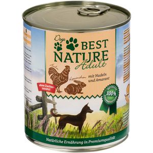 6x 800g Best Nature Dog Adult konijn, kip & pasta natvoer voor honden