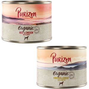 Voordeelpakket Purizon Organic 24 x 200 g - Voordeelpakket 1: 12 x Rund en kip, 12 x Kip en gans