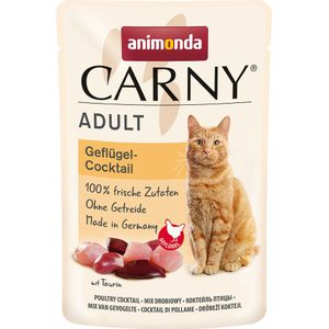 Animonda Carny Maaltijdzakjes 12 x 85 g Kattenvoer - Gevogelte-Cocktail