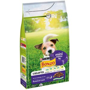 1,5kg PURINA Bonzo Mini Menu Rund & Lam droogvoer voor honden