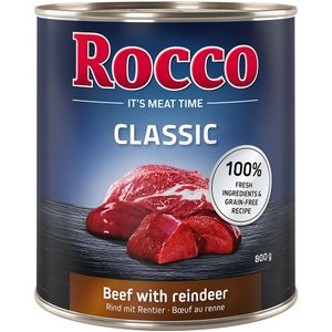 Voordeelpakket Rocco Classic 24 x 800 g Hondenvoer - Rund met Rendier