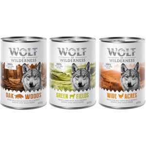 6x 400g Adult Mix III (3 soorten) Wolf of Wilderness natvoer voor honden