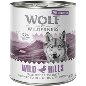 12x800g Wild Hills Scharreeend Wolf of Wilderness Hondenvoer nat
