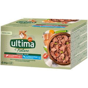 40 x 85 g Ultima Nature Paté Katten Zalm en Zeevis kattenvoer nat