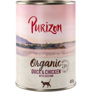 Voordeelpakket: Purizon Organic 24 x 400 g - Eend en Kip met Courgette