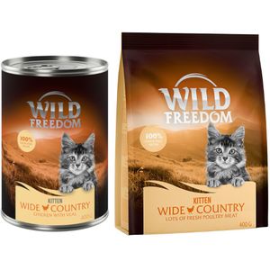 Wild Freedom 12 x 400 g Natvoer  400 g Sroogvoer voor een speciale prijs! - 12 x 400 g Kitten: Wide Country - Kalf & Kip  400 g Kitten Wide Country Gevogelte