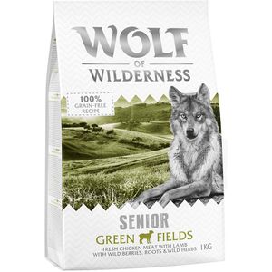 Speciale prijs: 2 x 1 kg Wolf of Wilderness Graanvrij Droogvoer voor Honden - Senior Green Fields