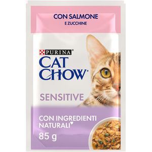 24 x 85 g Cat Chow Sensitive Zalm & Courgette Kattenvoer