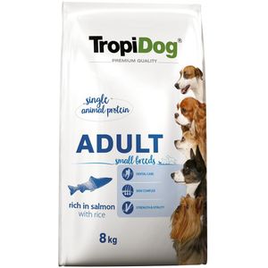 8kg Tropidog Premium Adult Small Zalm droogvoer voor honden