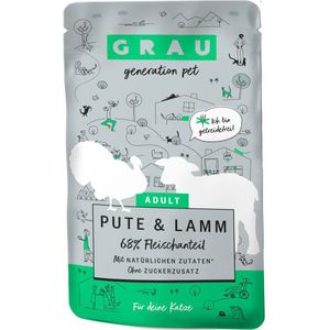 GRAU Adult Graanvrij 16 x 125 g Kattenvoer - Kalkoen & Lam