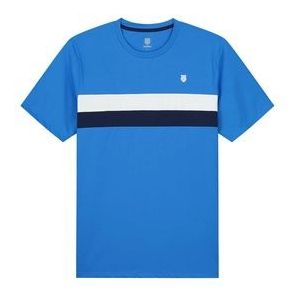 Tennisshirt K Swiss Men Core Team Stripe Crew French Blue-XL