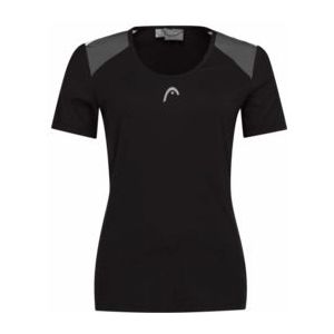 Tennisshirt HEAD Women Club 22 Tech Black-XXXL