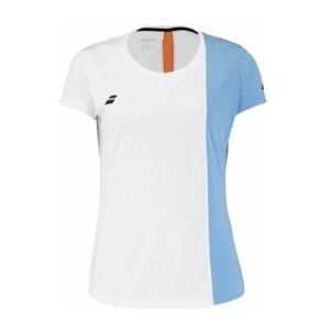 Tennisshirt Babolat Kids Play Cap Sleeve Top Girl White Blithe Blue Heather-6 - 8 jaar