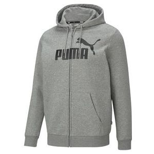 Vest Puma Men Essentials Big Logo Full Zip Hoodie Grey-XL