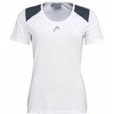 Tennisshirt HEAD Women Club 22 Tech White Navy-M