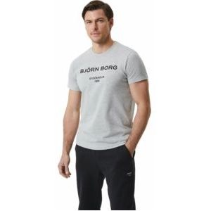 T-Shirt Björn Borg Men Borg Logo T-Shirt Light Grey Melange-S