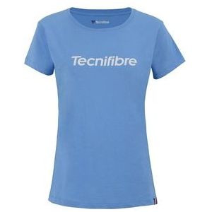 Tennisshirt Tecnifibre Women Team Cotton Azur-XL