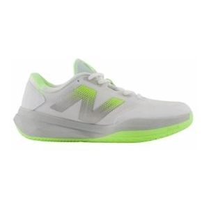Padelschoen New Balance Women Fuelcell 796V4 Padel White Bleached Lime Glo Brighton Grey-Schoenmaat 37,5