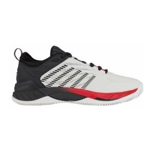 Tennisschoen K-Swiss Men Hypercourt Supreme 2 HB Bright White Stretch Limo High Risk Red-Schoenmaat 43