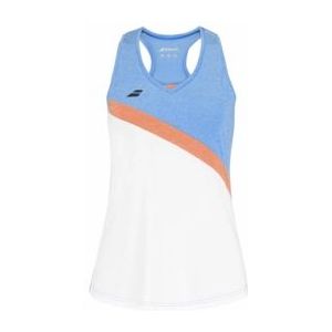 Tanktop Babolat Kids Play Tank Top Girl White Blithe Blue Heather-8 - 10 jaar