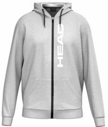 Tennisvest HEAD Men Club Original Hoodie Fullzip Grey Melange-XL
