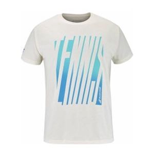 Tennisshirt Babolat Men Exercise Message Tee Cannoli Cream-S