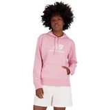 Trui New Balance Women Essentials Stacked Logo French Terry Hoodie Hazy Rose-L