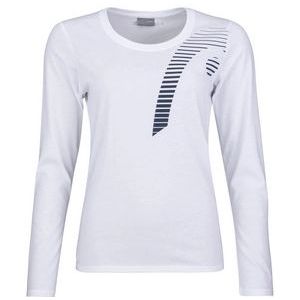 Tennisshirt HEAD Women Club 21 Linda L/S White-XXXL