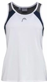Tennisshirt HEAD Girls Club 22 Tanktop White Deep Blue-Maat 176