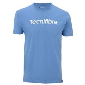 Tennisshirt Tecnifibre Men Team Cotton Azur-XL
