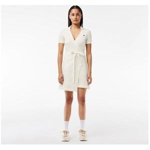 Lacoste - EF7252 - Jurk - Flour - 94% Katoen / 6% Elastaan, Piqué met Stretch, Polokraag, Riem op de Taille