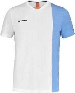 Babolat - Kids Play Crew Neck Tee - Tennisshirt - Wit Blauw Heather