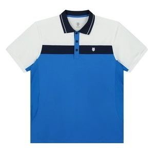 Tennisshirt K Swiss Men Core Team Block Polo French Blue White Navy-XL