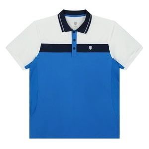 Tennisshirt K Swiss Men Core Team Block Polo French Blue White Navy-M