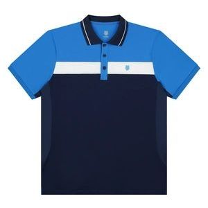 Tennisshirt K Swiss Men Core Team Block Polo Navy French Blue White-XL