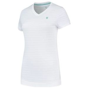 Tennisshirt K Swiss Women Hypercourt V-Neck Top White-S