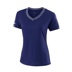 Tennisshirt Wilson Women Team V-Neck Blue Depths-XS